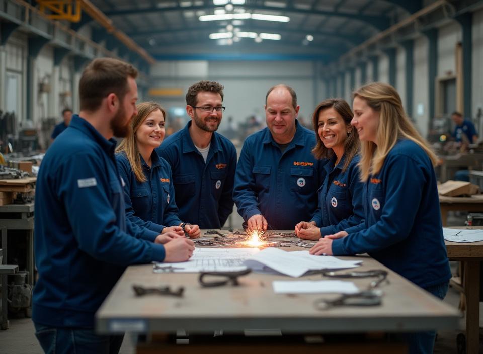 Berg Lys team i verksted